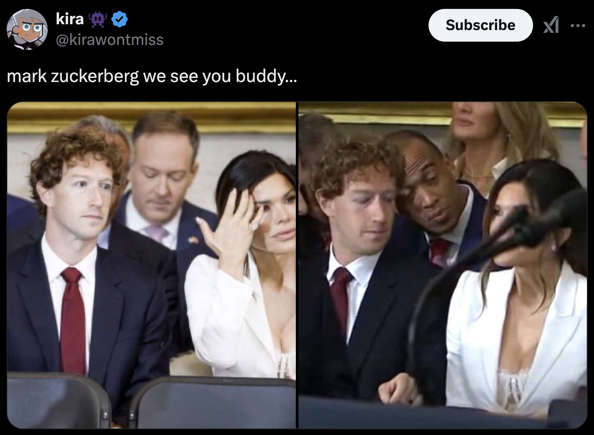 Mark Zuckerberg Caught Looking