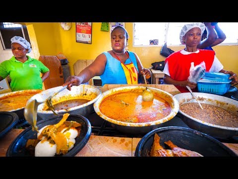 First Time Trying Ghanaian Food!! Insane Palm Nut Soup in Accra, West Africa!