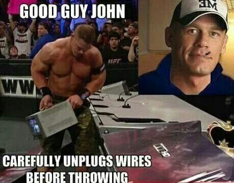 Good guy John carefully unplugs wires before throwing