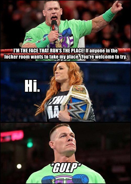 John Cena and Becky Lynch meme